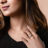 Silver solitaire ring