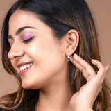 Silver Dangling Solitaire Earrings