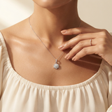 925 Sterling Silver Floral Pendant Necklace Set