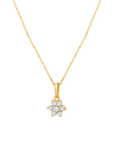Golden Classic Flower Pendant with Link Chain