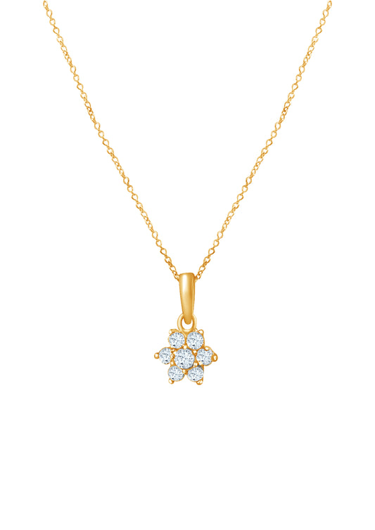 Golden Classic Flower Pendant with Link Chain 2480