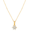 Golden Classic Flower Pendant with Link Chain
