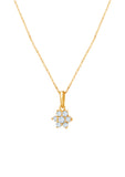 Golden Classic Flower Pendant with Link Chain