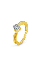 Golden Zircon Layered Ring