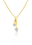 Golden Dual Heart Pendant with Link Chain