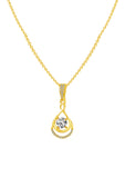 Golden Halo Drop Pendant with Link Chain