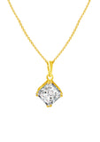 Golden Square Pendant with Link Chain