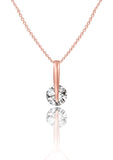 Rose Gold Modern Solitaire Pendant with Link Chain