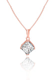 Rose Gold Square Pendant with Link Chain