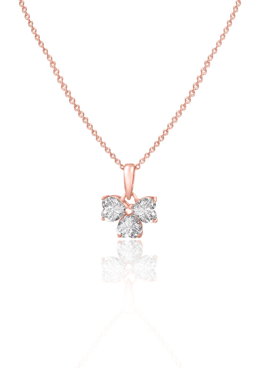 Rose Gold Triple Love Pendant with Link Chain 2480