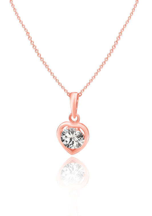 Rose Gold Coeur Pendant with Link Chain 2480