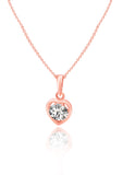 Rose Gold Coeur Pendant with Link Chain
