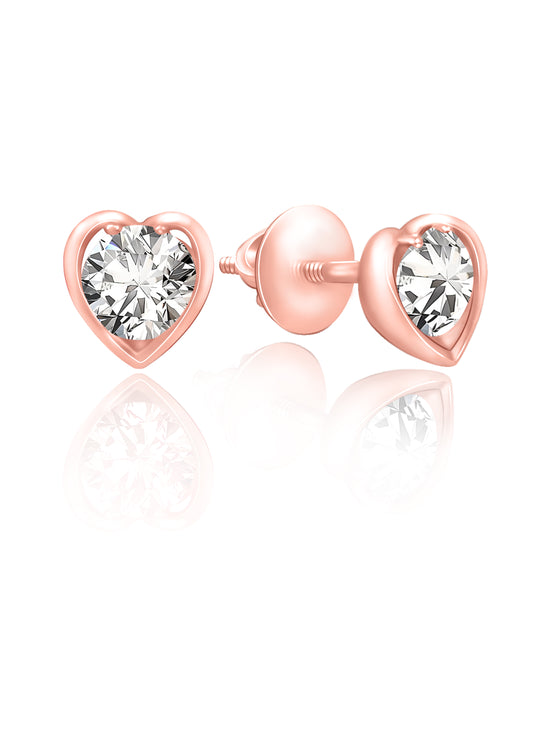 Rose Gold Pure Heart Studs 2480