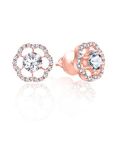 Rose Gold Shining Flower Studs