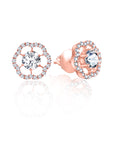 Rose Gold Shining Flower Studs