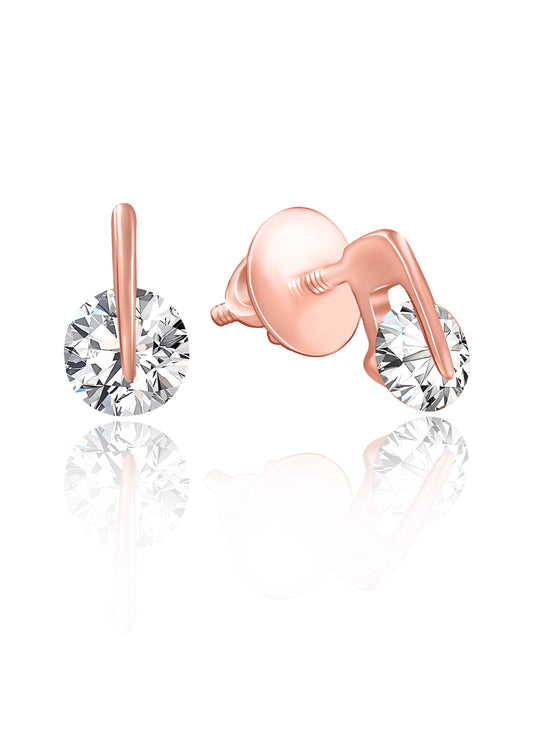 Rose Gold Shining Clasp Studs 2480