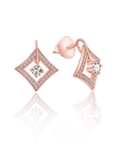Rose Gold Zircon Earrings