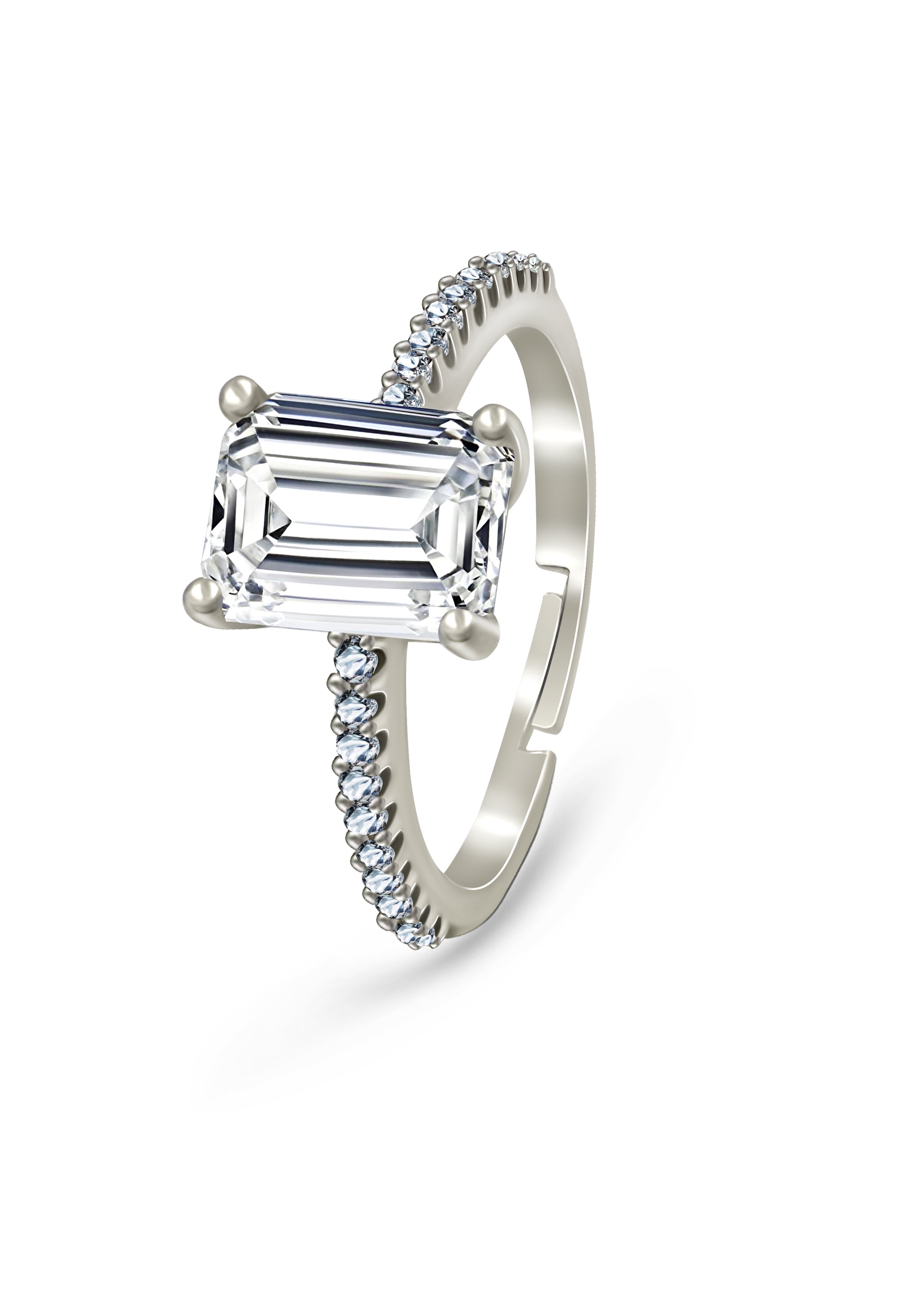 silver engagement ring for women