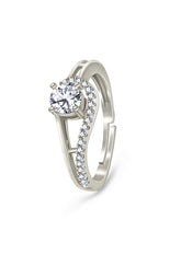 silver zircon ring