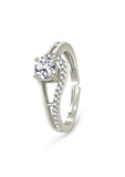 silver zircon ring