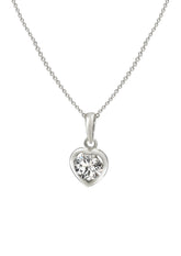 Silver Coeur Pendant with Link Chain