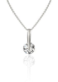 Silver Clasp Solitaire Pendant with Link Chain