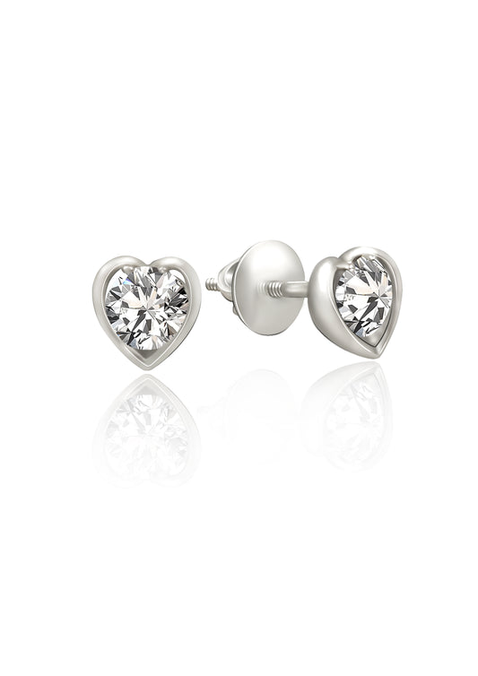 Silver Your Heart Studs 2480