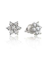 Silver Flower Studs