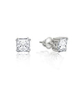 Silver Square Zircon Studs