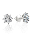 Silver Blooming Flower Studs