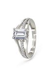 Silver Vibrant Solitaire Ring