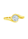 Golden Zircon Embrace Ring