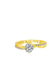 Golden Zircon Layered Ring