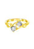 Golden Dual Heart Ring