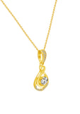 Golden Halo Drop Pendant with Link Chain