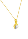 Golden Classic Zircon Pendant with Link Chain