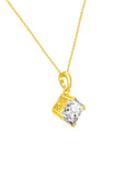 Golden Square Pendant with Link Chain