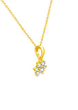 Golden Classic Flower Pendant with Link Chain