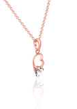 Rose Gold Close to Heart Pendant with Link Chain