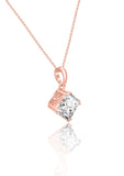 Rose Gold Square Pendant with Link Chain
