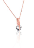 Rose Gold Modern Solitaire Pendant with Link Chain