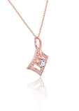 Rose Gold Dangling Kite Pendant with Link Chain