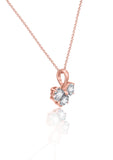 Rose Gold Triple Love Pendant with Link Chain