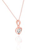 Rose Gold Love Herz Pendant with Link Chain