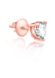 Rose Gold Shining Heart Studs