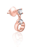 Rose Gold Dangling Solitaire Earrings