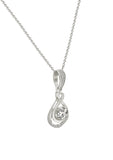Silver Halo Drop Pendant with Link Chain