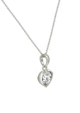 Silver Coeur Pendant with Link Chain