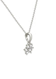 Silver Classic Flower Pendant with Link Chain