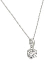 Silver Classic Zircon Pendant with Link Chain